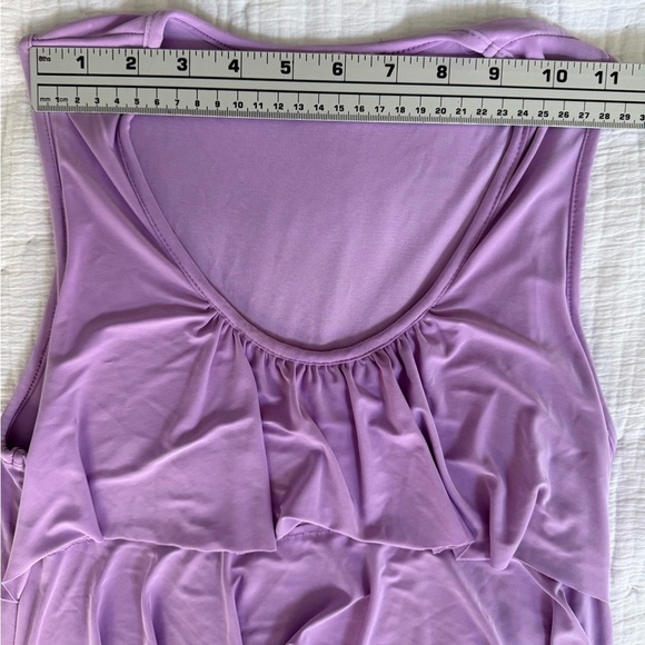 Pretty Woman Lavender Tiered Ruffle Sleeveless Dress Made in USA M 🪻 - Picture 3 of 9